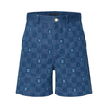 Louis Vuitton Damier Denim Shorts Dark Blue