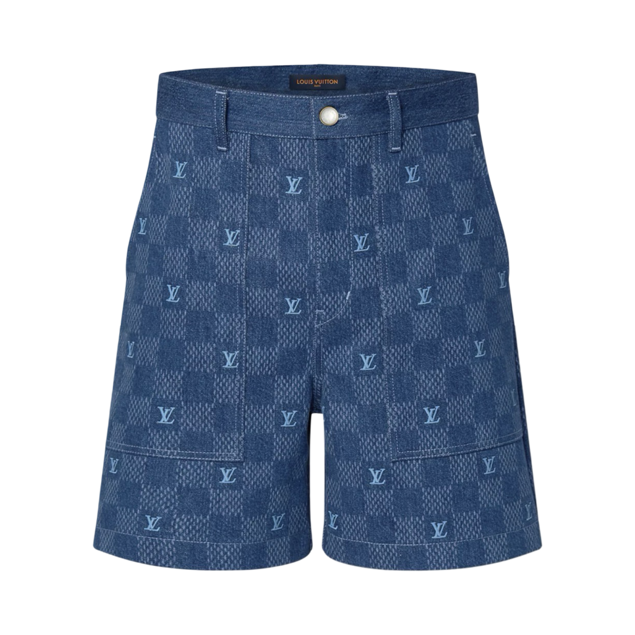 Louis Vuitton Damier Denim Shorts Dark Blue
