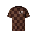 Louis Vuitton Damier Crystal Logo Tee Brown