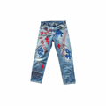 Chrome Hearts Levi's 517 Blue & Red Cross Patch Stencil Jeans