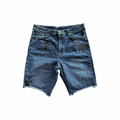 Chrome Hearts Black Cross Patch Jorts Dark Wash