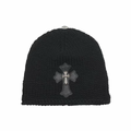 Chrome Hearts Cashmere Silver Cross Beanie Black