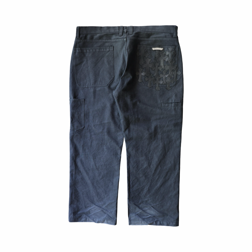 Chrome Hearts Leather Cross Patch Chinos Black