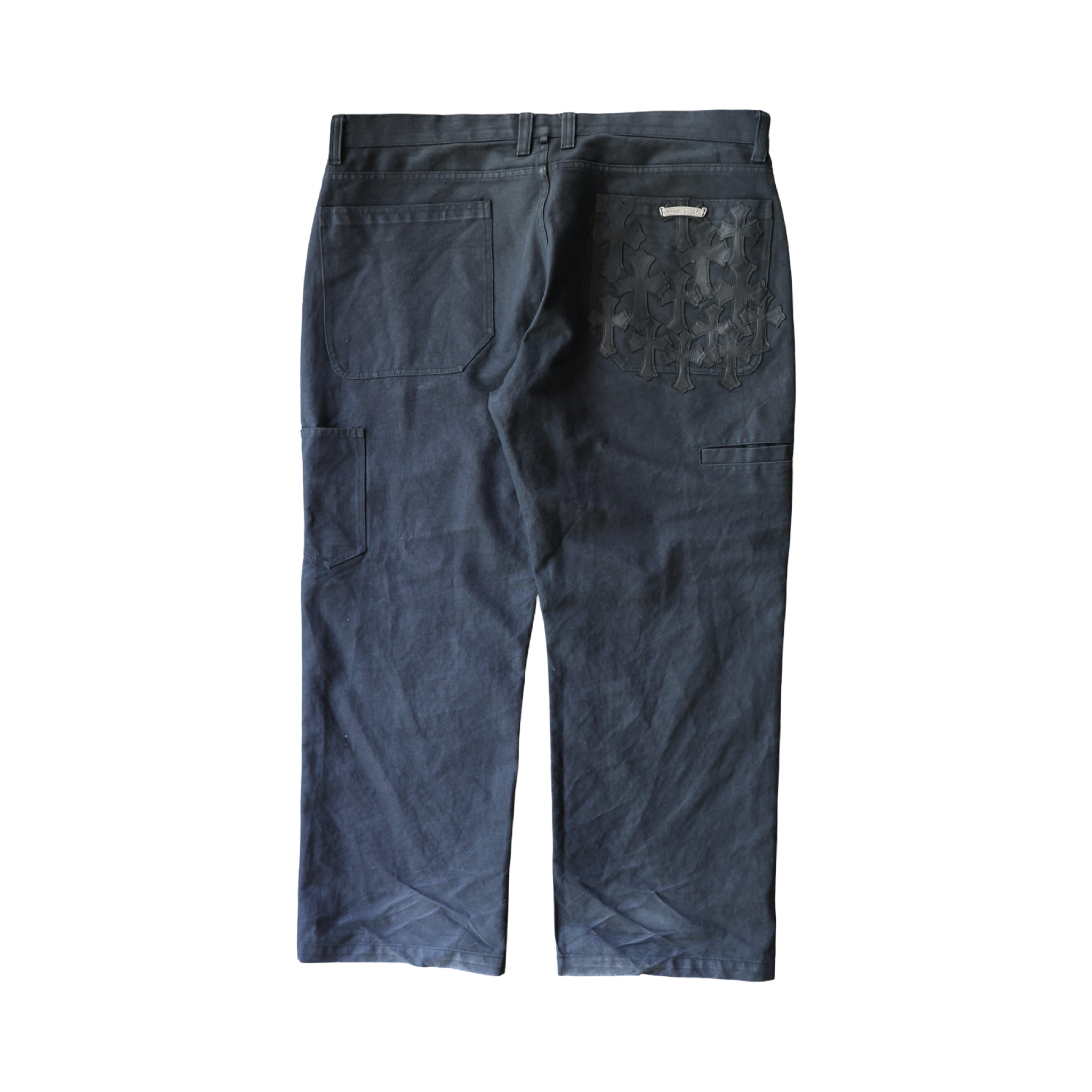 Chrome Hearts Leather Cross Patch Chinos Black