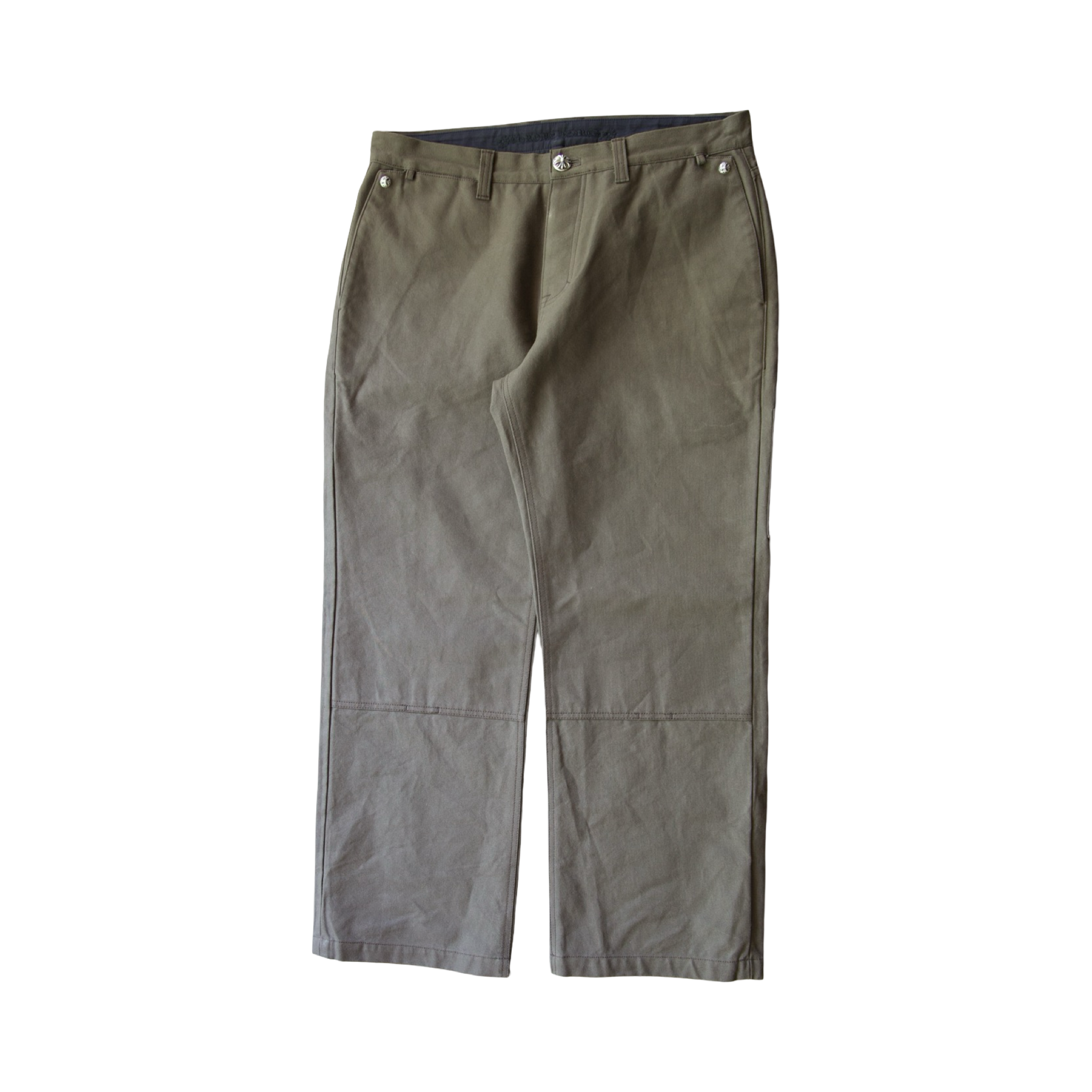 Chrome Hearts Leather Cross Patch Chinos Brown