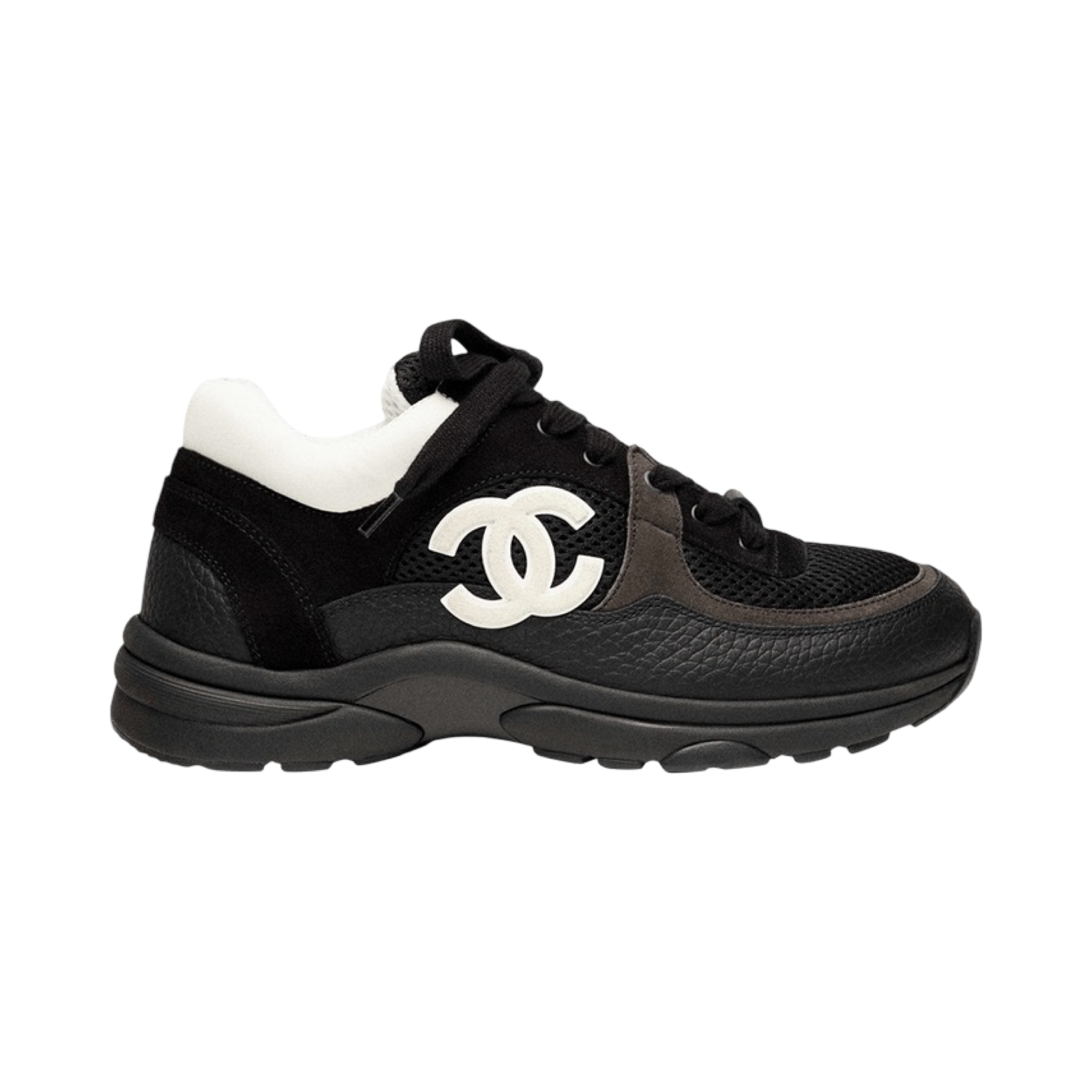 Chanel CC Logo Calfskin Sneaker Black/White