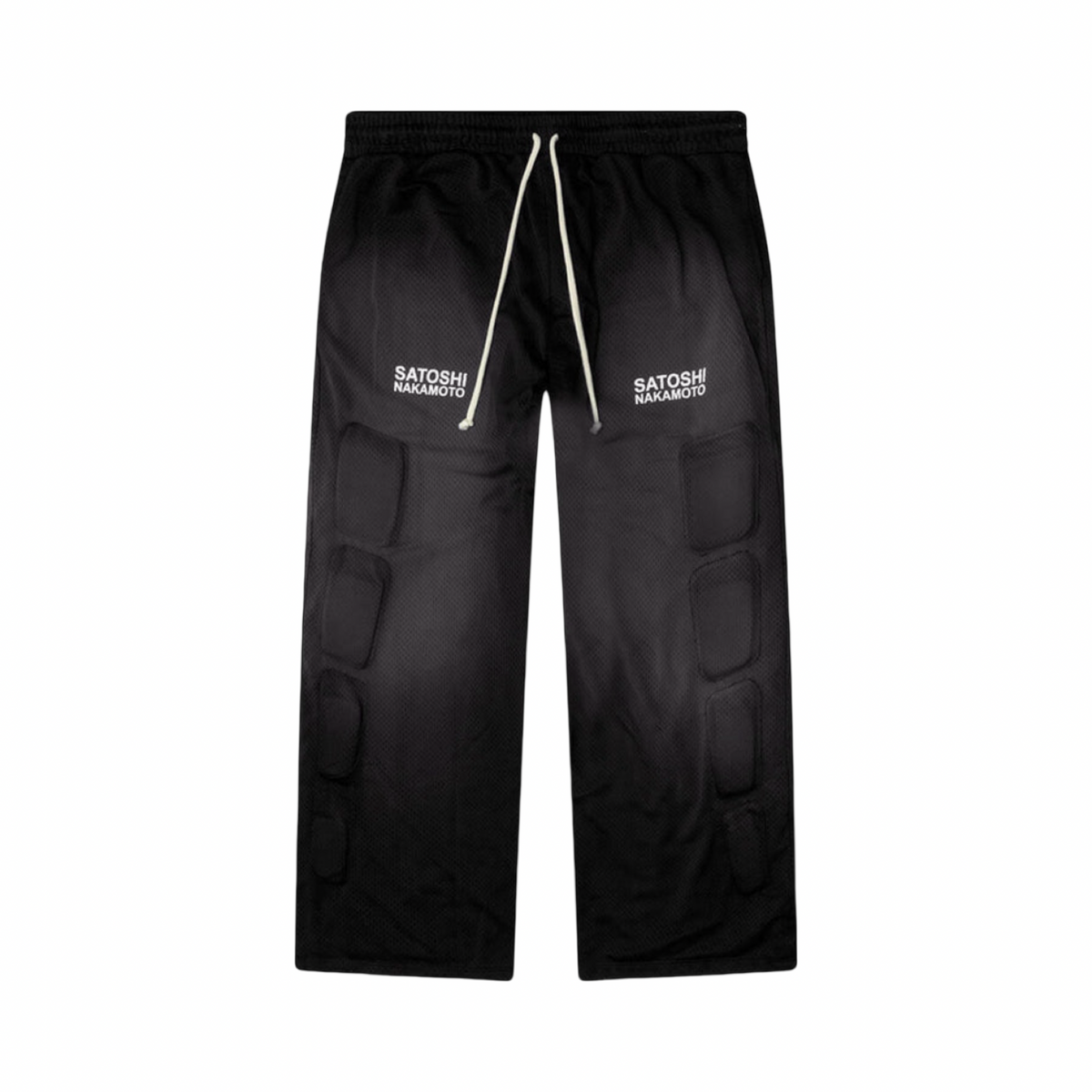 Satoshi Nakamoto Black Mesh Padded Pants