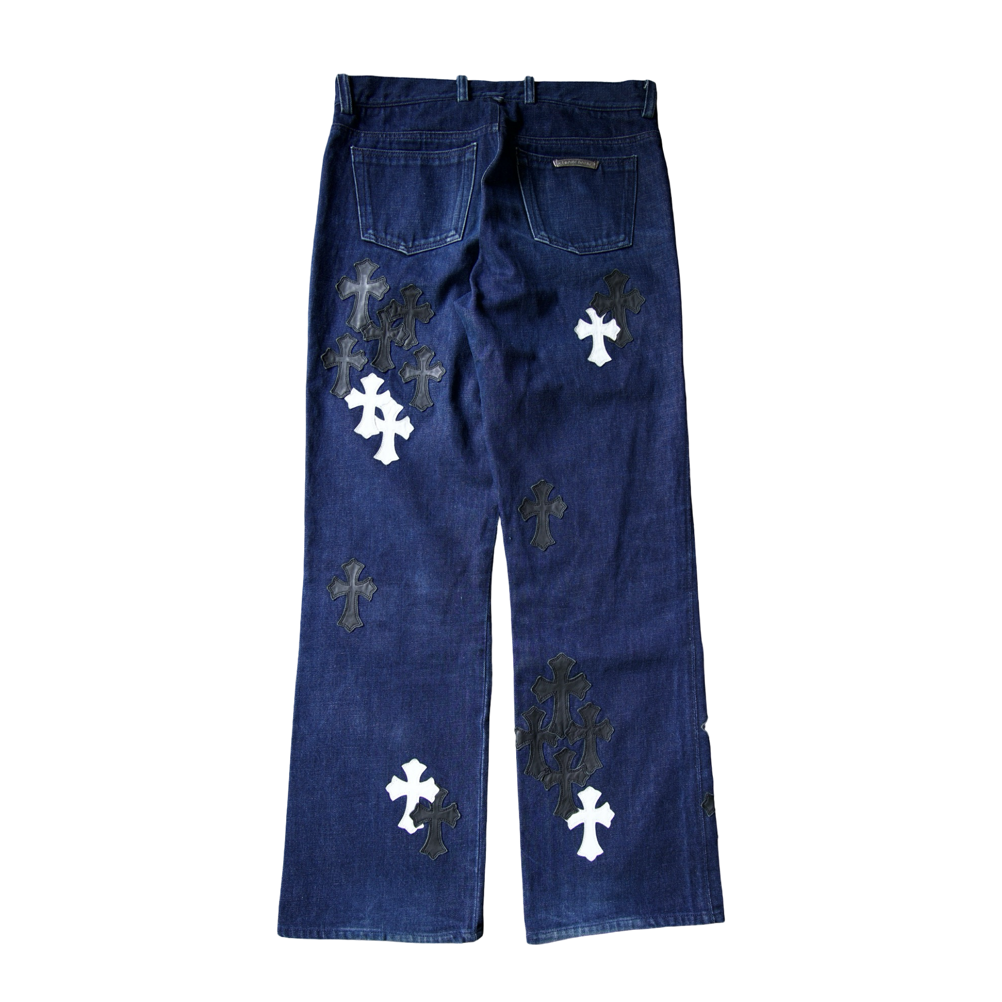 Chrome Hearts Vintage Navy Black White Patch Jeans