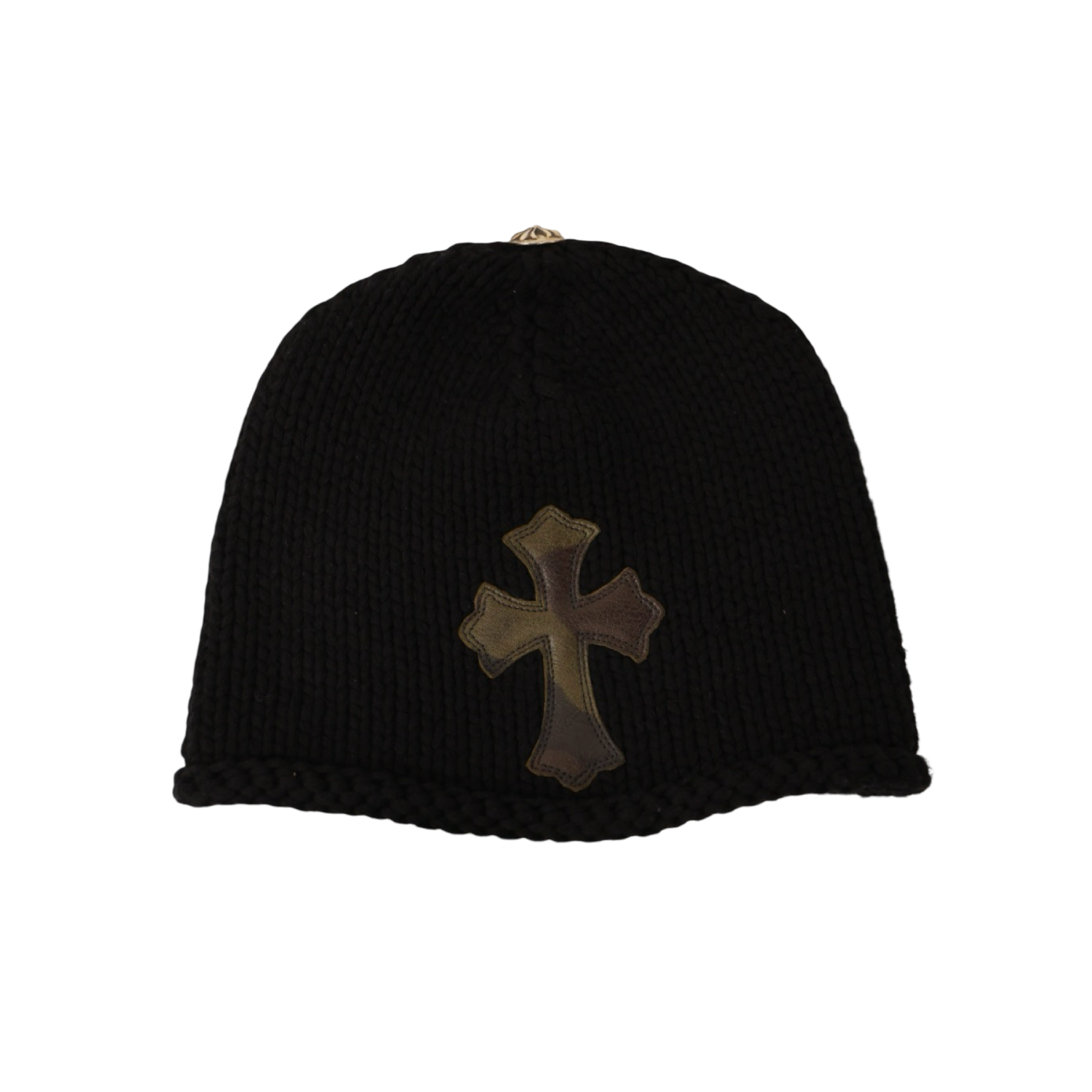 Chrome Hearts Cashmere Camo Cross Patch Beanie Black