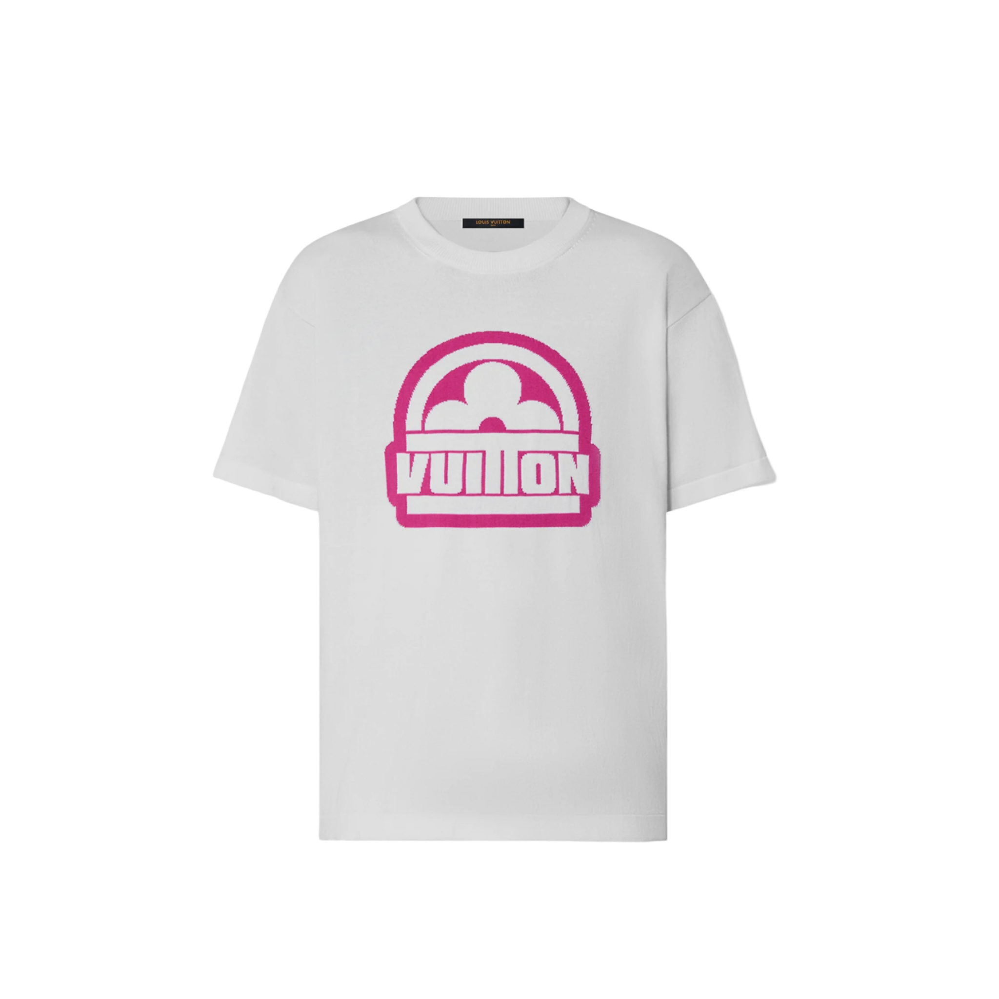 Louis Vuitton Flower Logo Intarsia White/Pink Tee