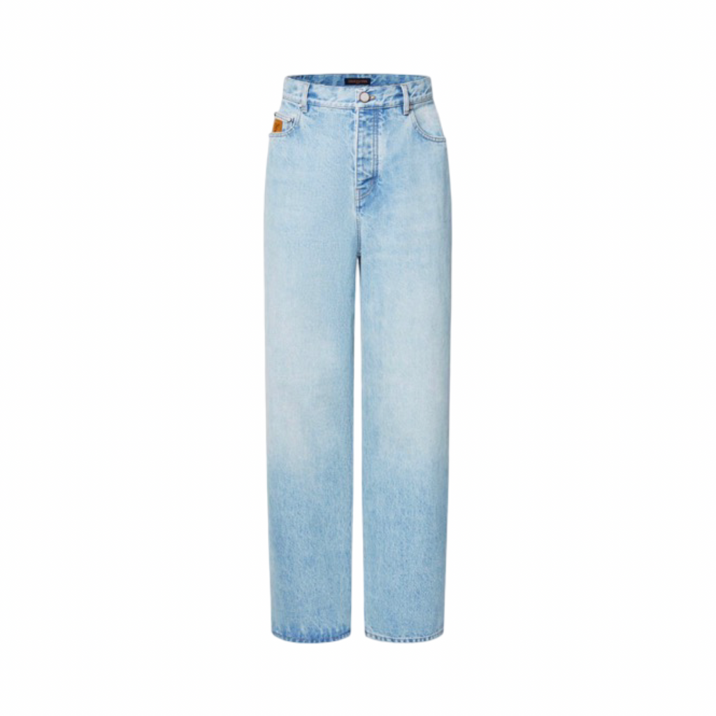 Louis Vuitton Icons Washed Indigo Wide Leg Jeans