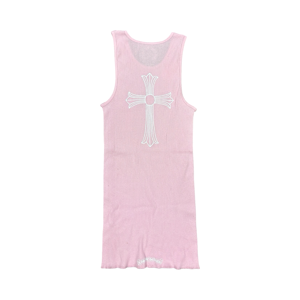 Chrome Hearts T Bar Tank Top Pink/White