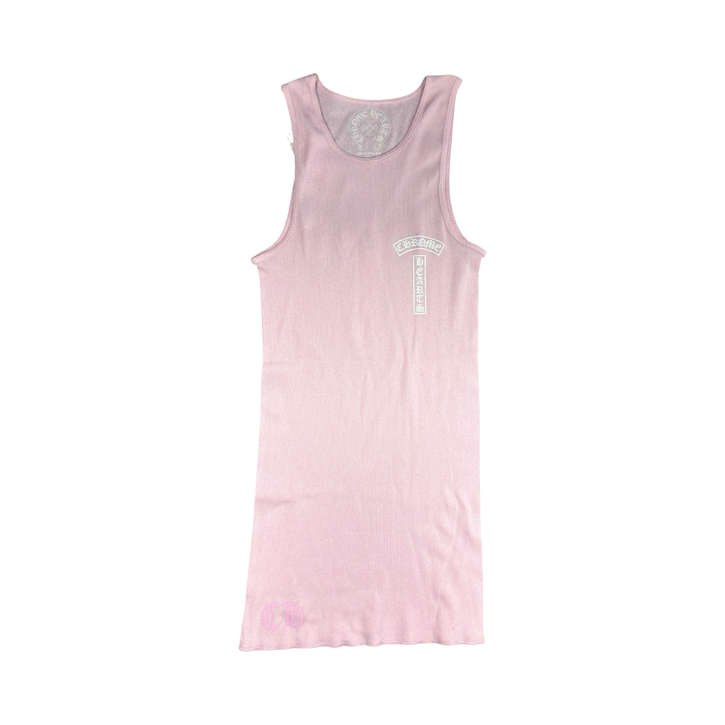 Chrome Hearts T Bar Tank Top Pink/White