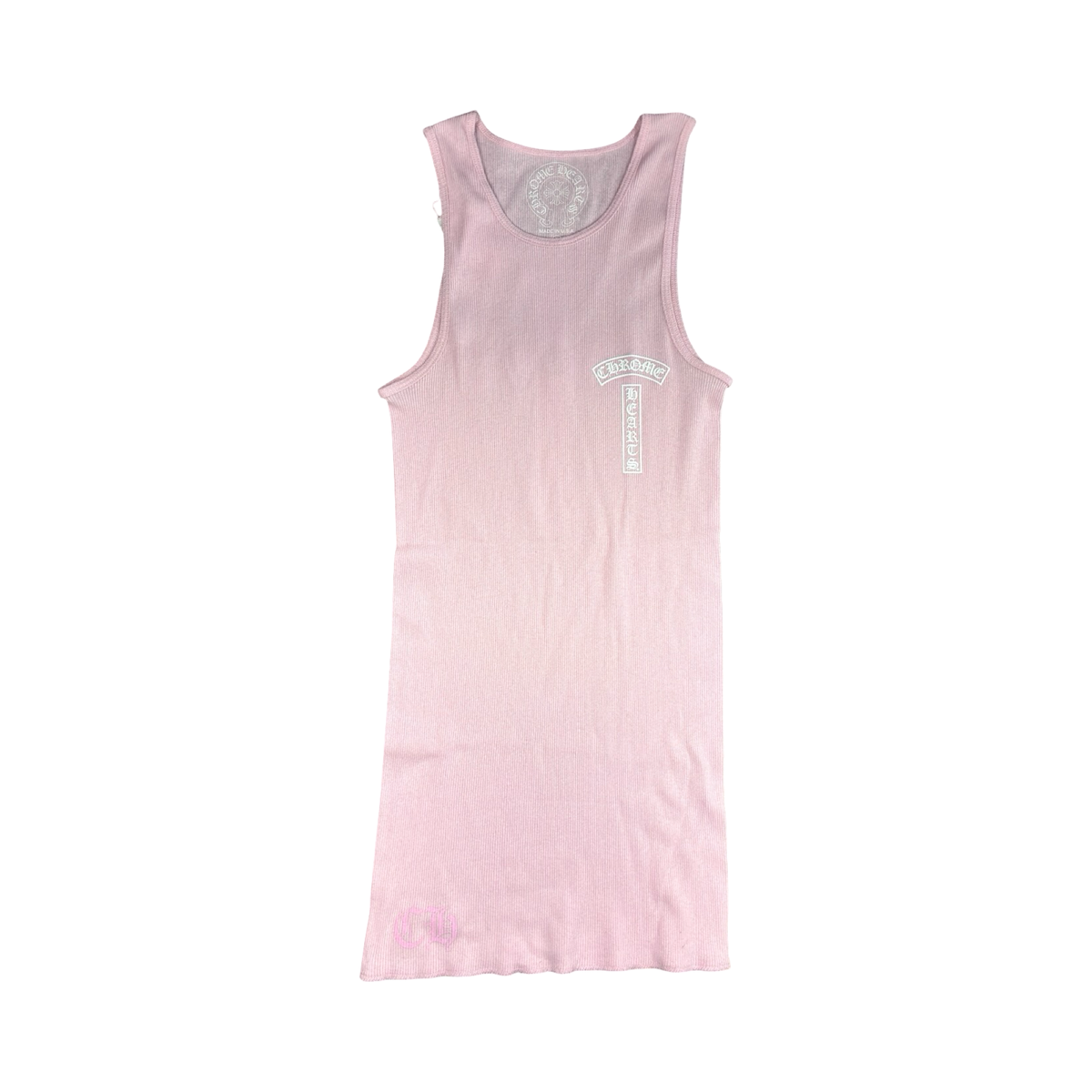 Chrome Hearts T Bar Tank Top Pink/White