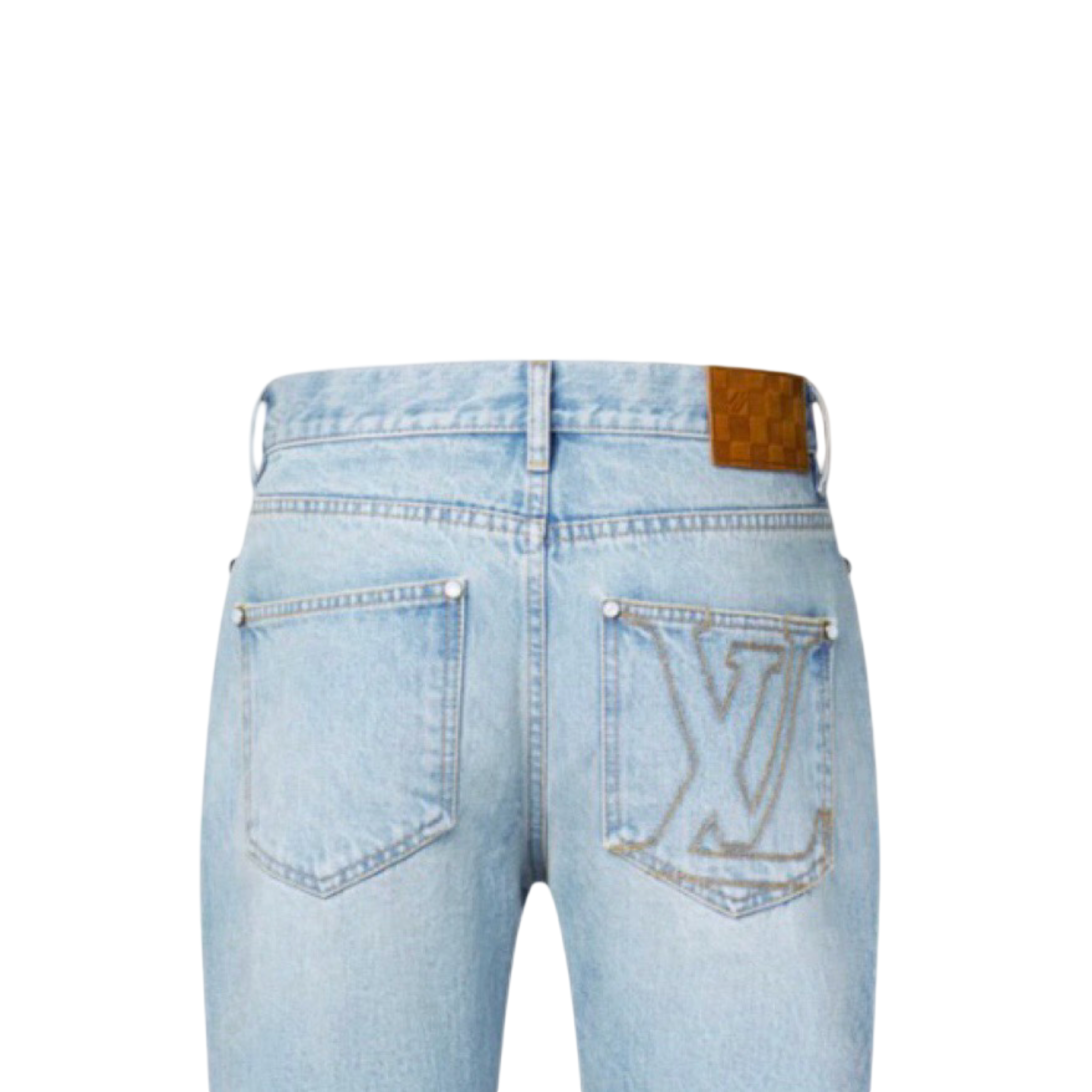 Louis Vuitton Icons Washed Indigo Wide Leg Jeans