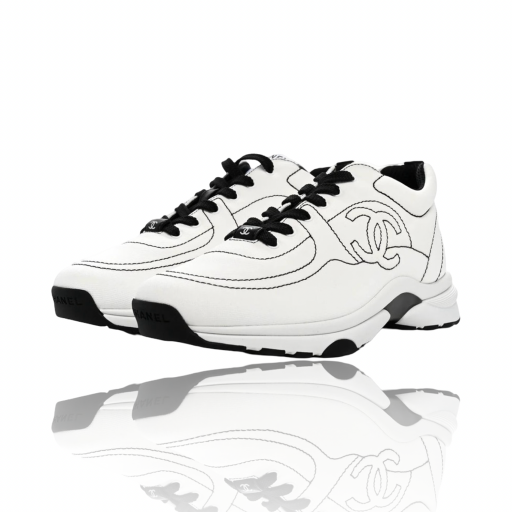 Chanel CC Logo Calfskin Sneaker White/Black