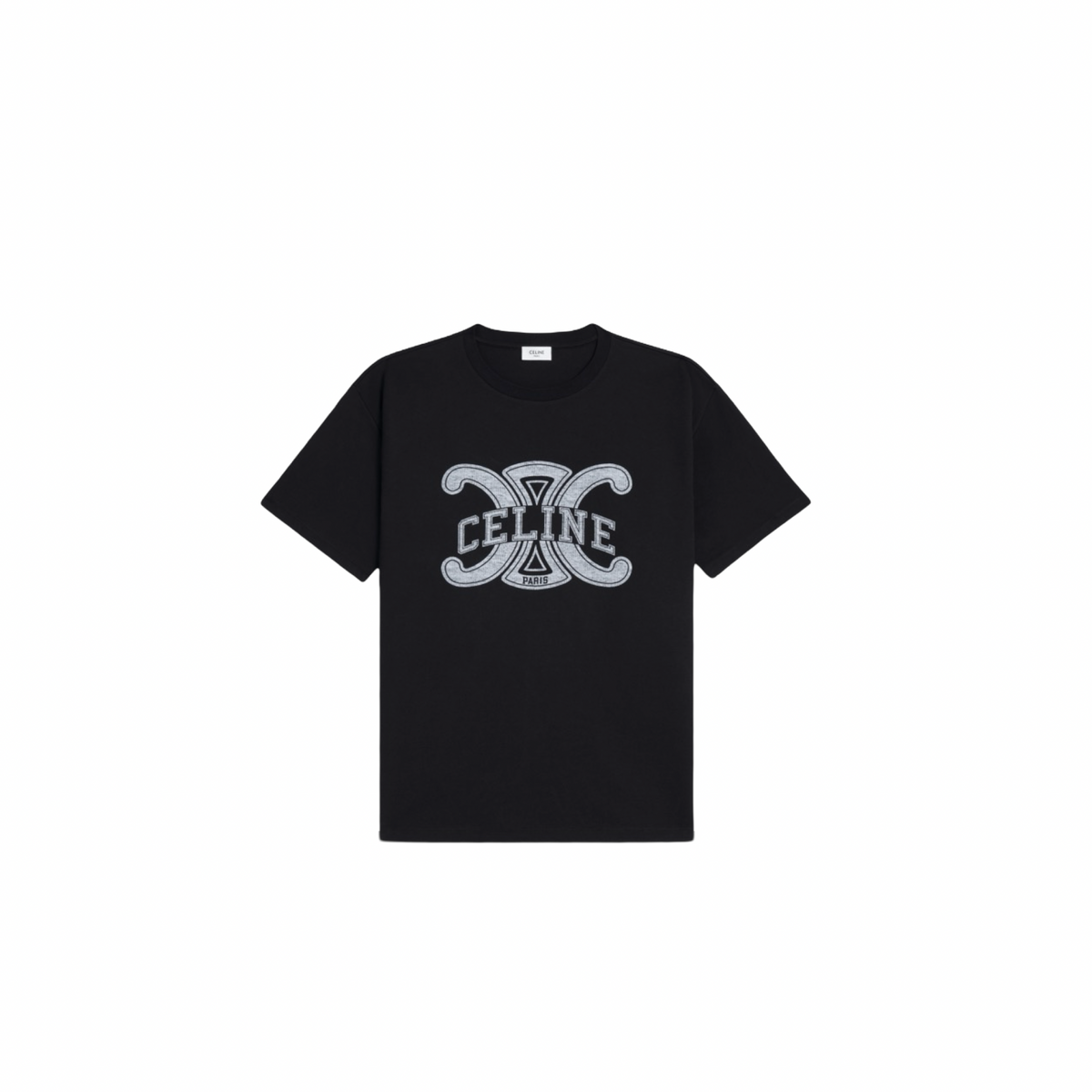 Celine Triomphe Logo Cotton T-Shirt Black