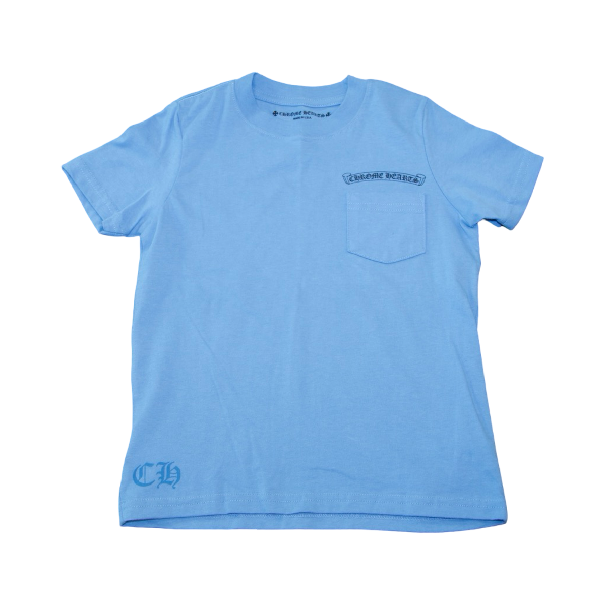 Chrome Hearts Scroll Logo Tee Blue/Black (Kids)