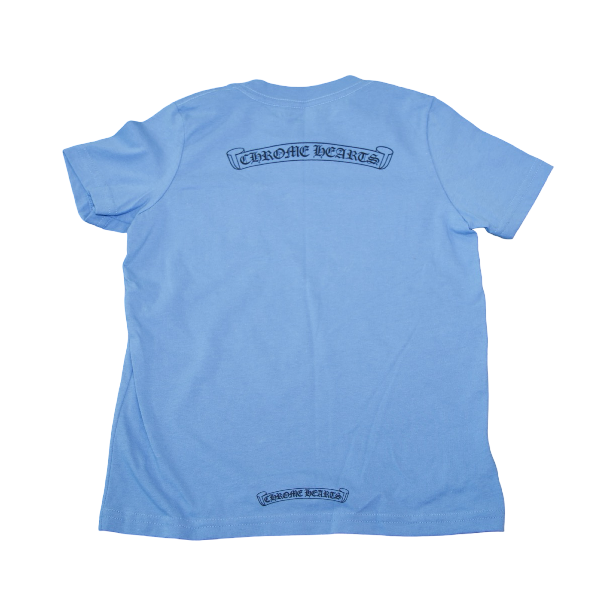 Chrome Hearts Scroll Logo Tee Blue/Black (Kids)