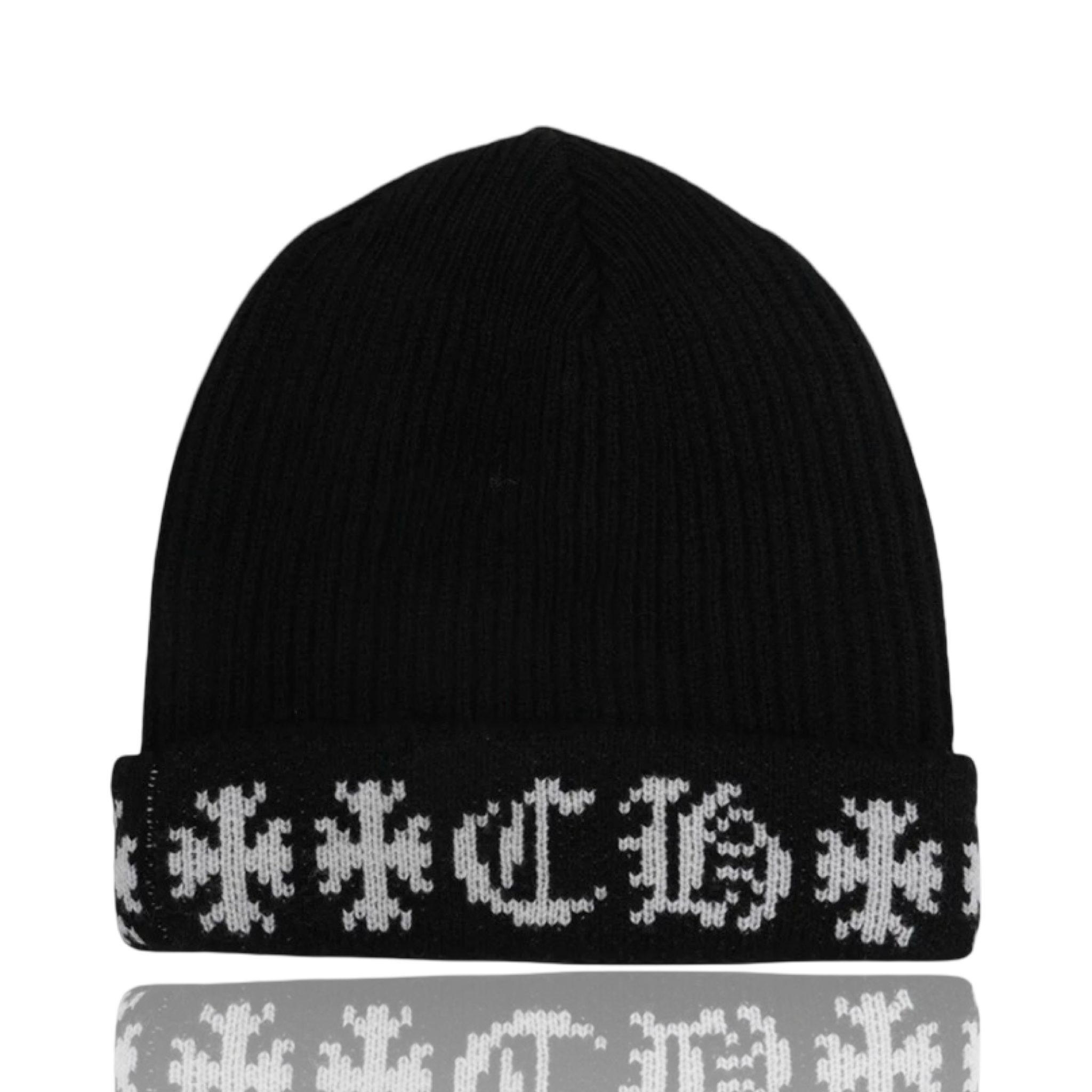 Chrome Hearts Big Daddy Cashmere Beanie Black/White