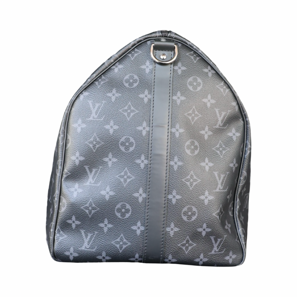 Louis Vuitton Keepall Bandouilere 55 Monogram Eclipse Duffle Black