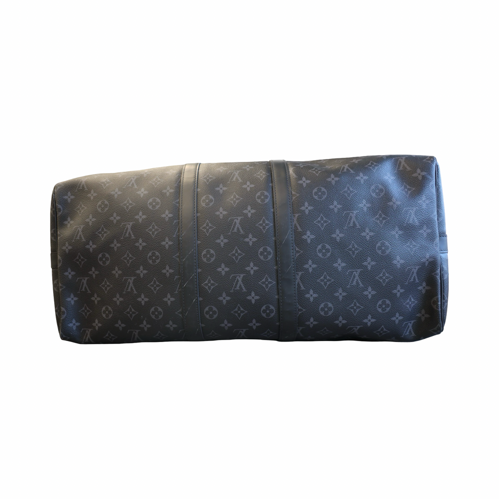 Louis Vuitton Keepall Bandouilere 55 Monogram Eclipse Duffle Black