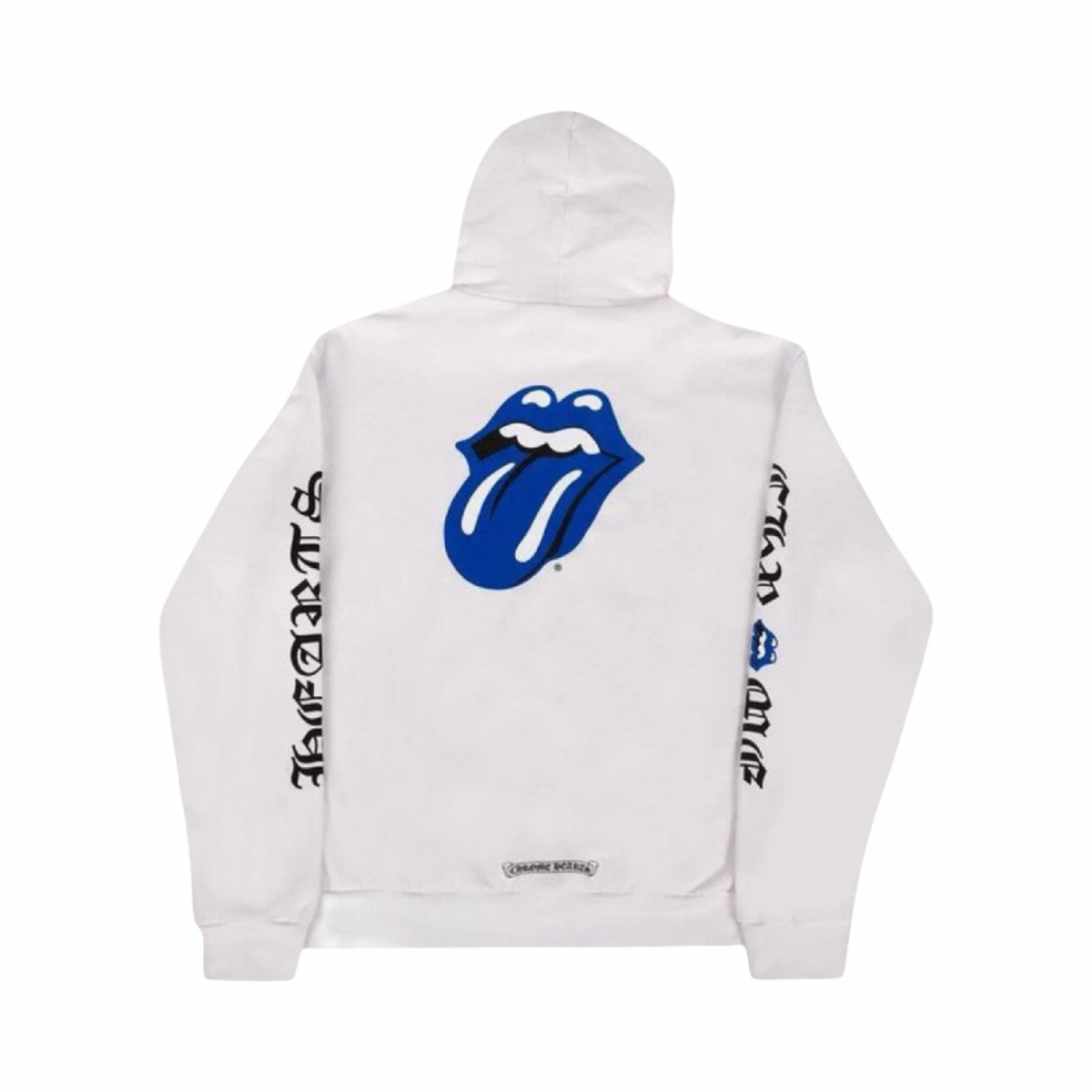 Chrome Hearts Rolling Stone Big Lip White Blue Hoodie