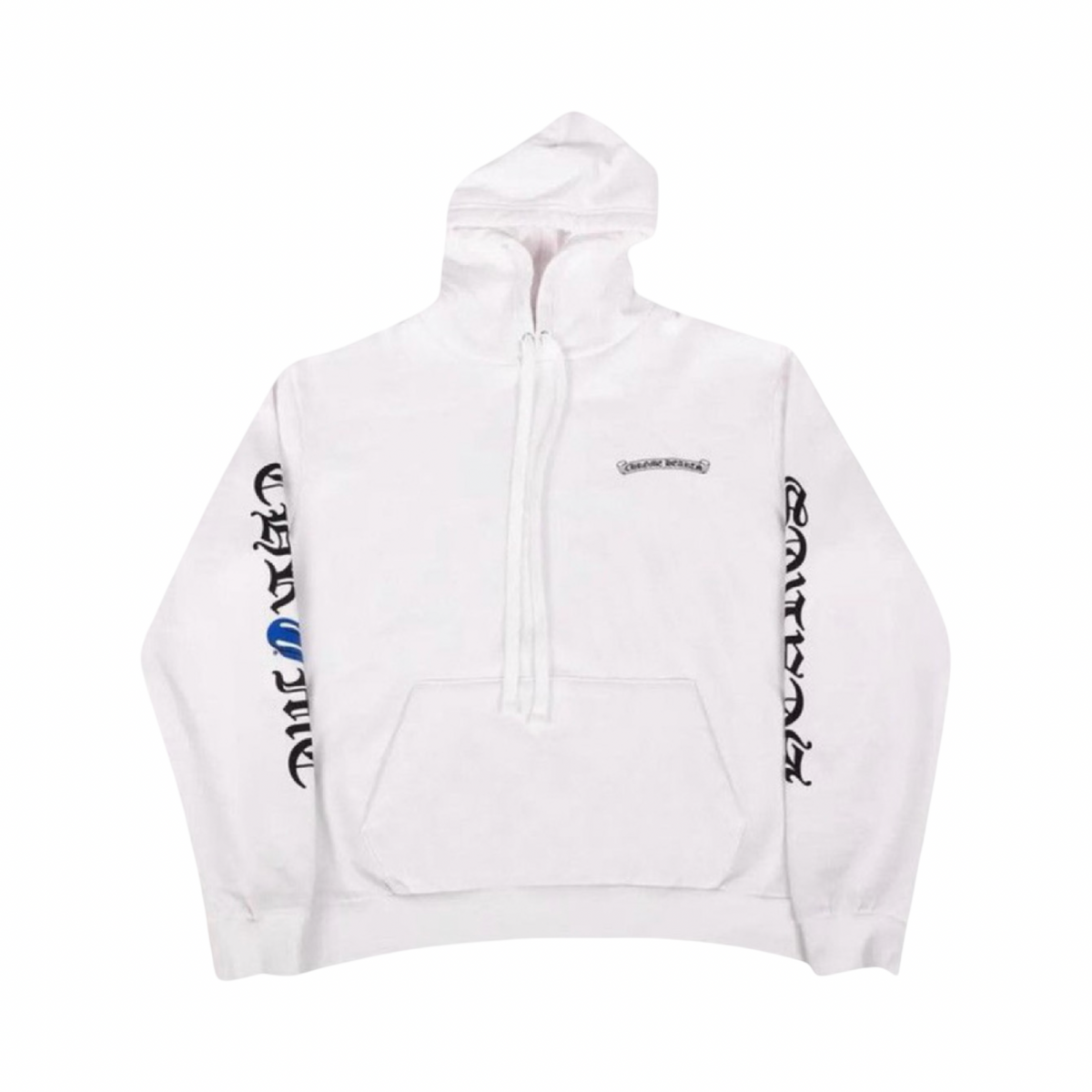 Chrome Hearts Rolling Stone Big Lip White Blue Hoodie