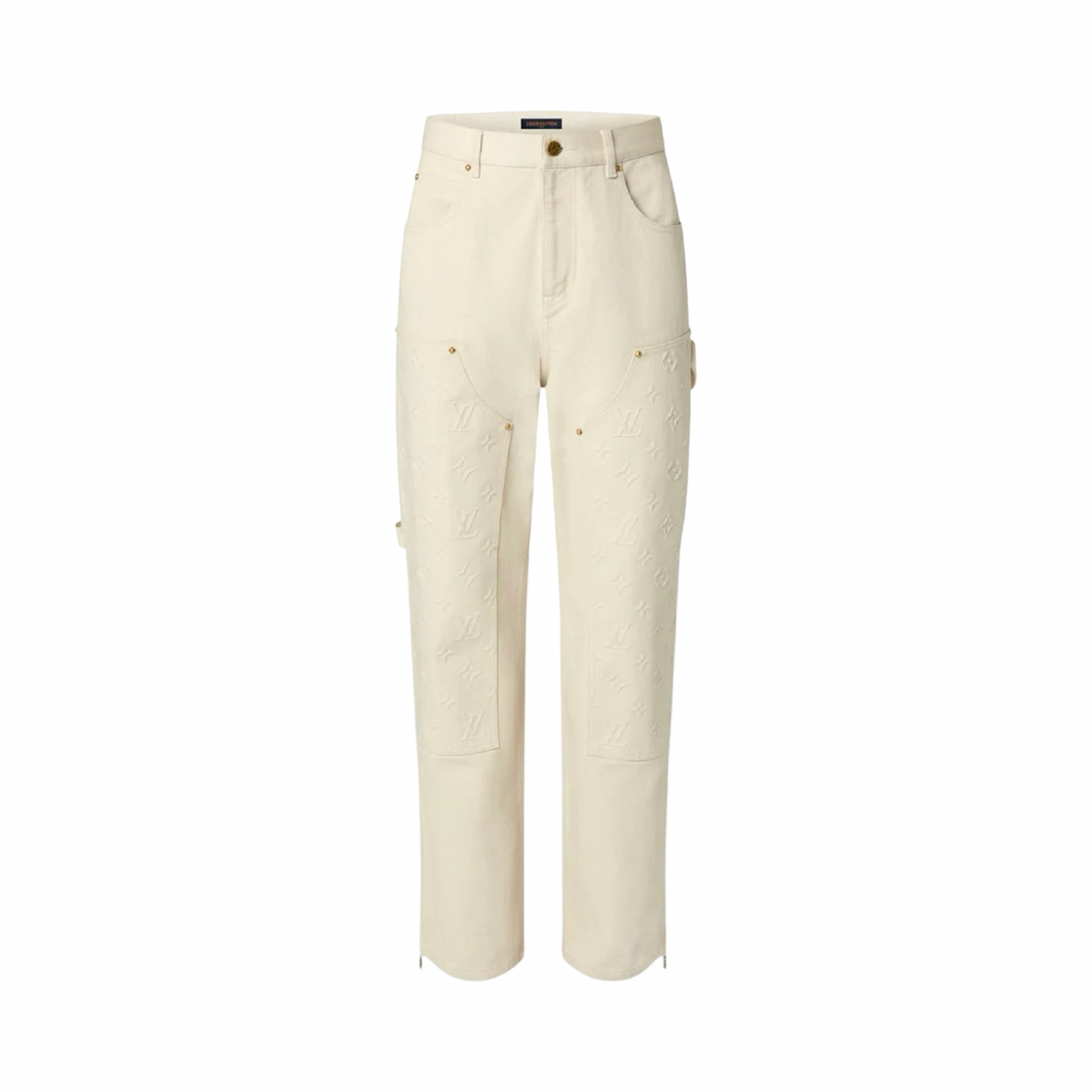 Louis Vuitton Cream Monogram Carpenter Pants