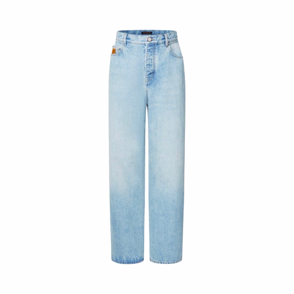 Louis Vuitton Icons Washed Indigo Wide Leg Jeans