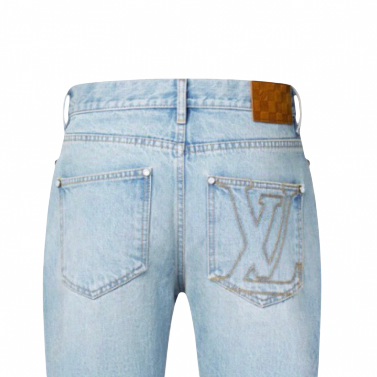 Louis Vuitton Icons Washed Indigo Wide Leg Jeans
