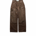 Satoshi Nakamoto Double Knee Studded Cargo Pants Brown
