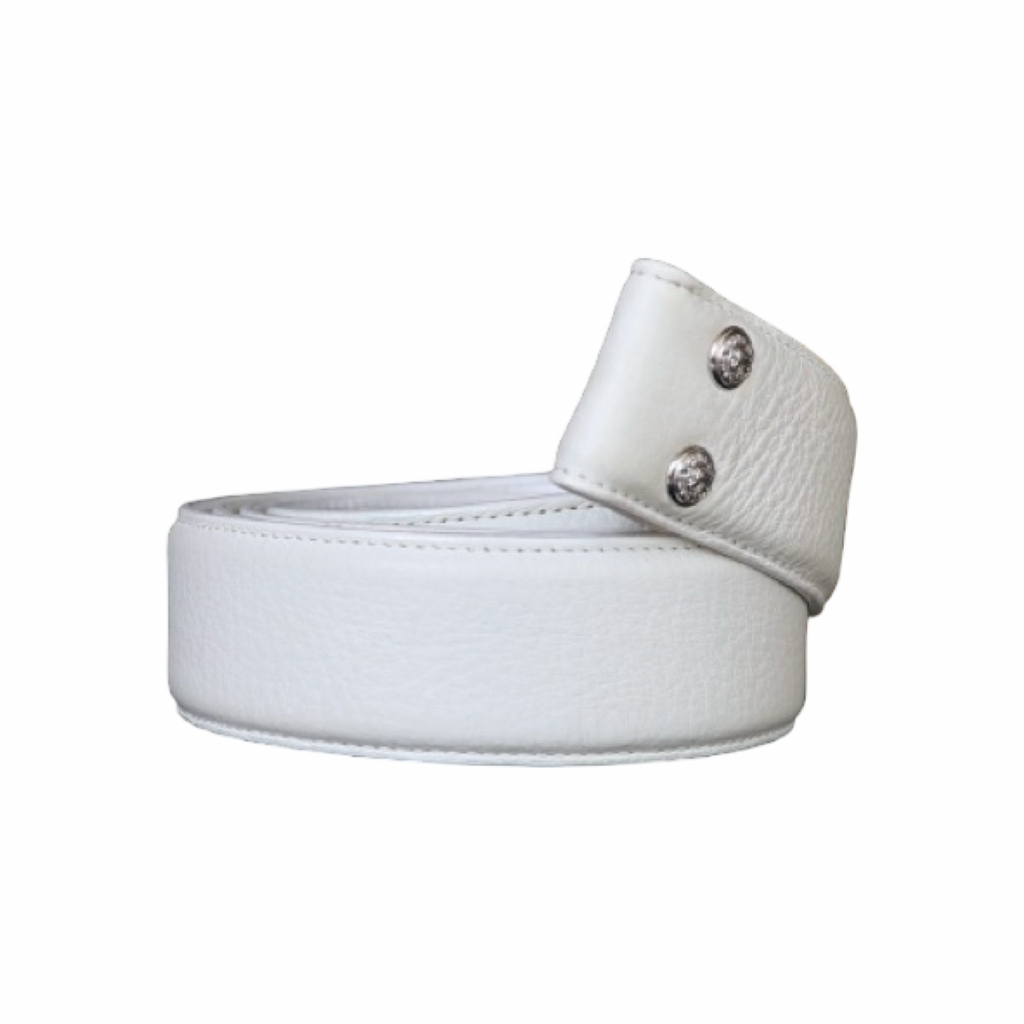 Chrome Hearts Leather Belt Strap White