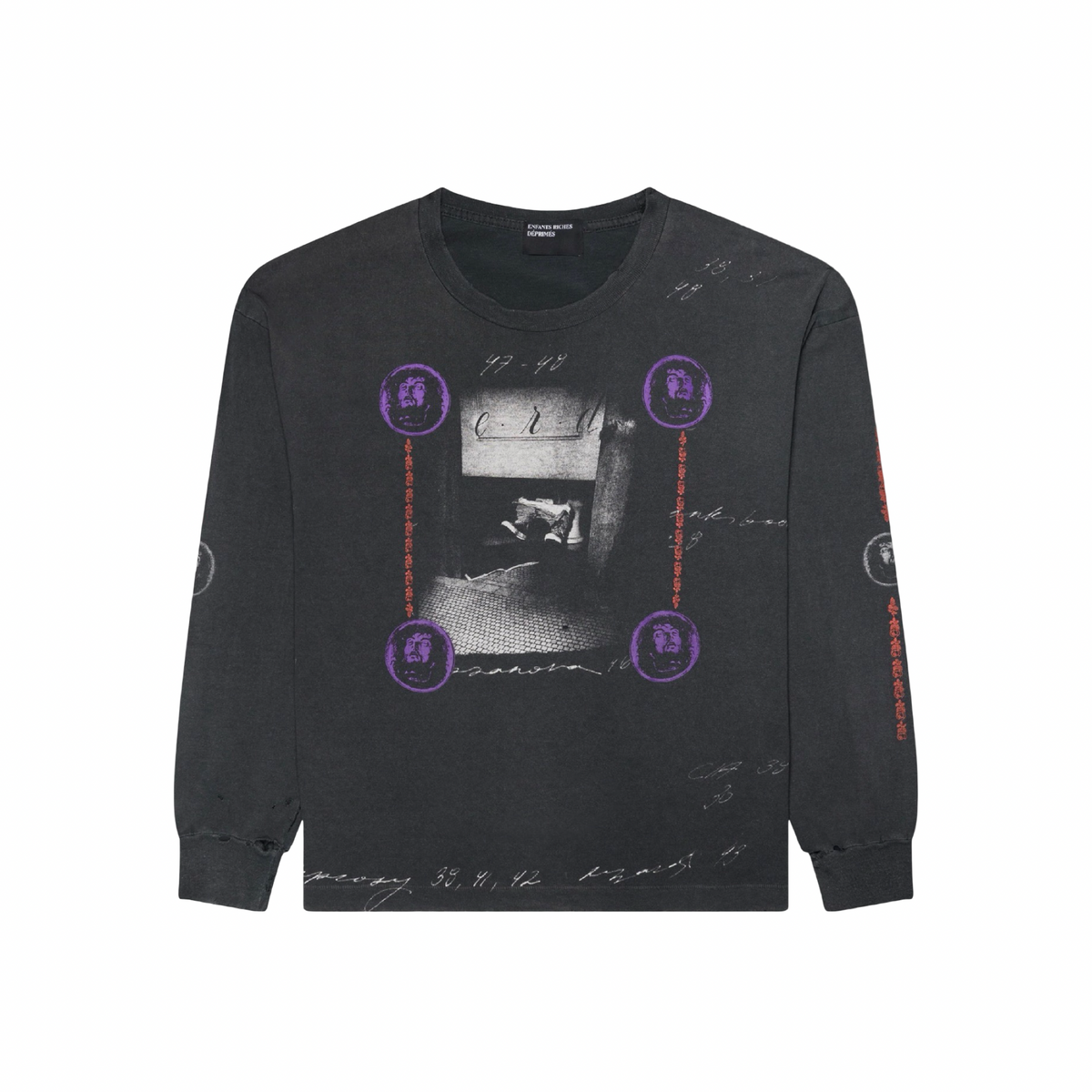 Enfants Riches Déprimés Vintage Black Bathroom Stall Graphic LongSleeve