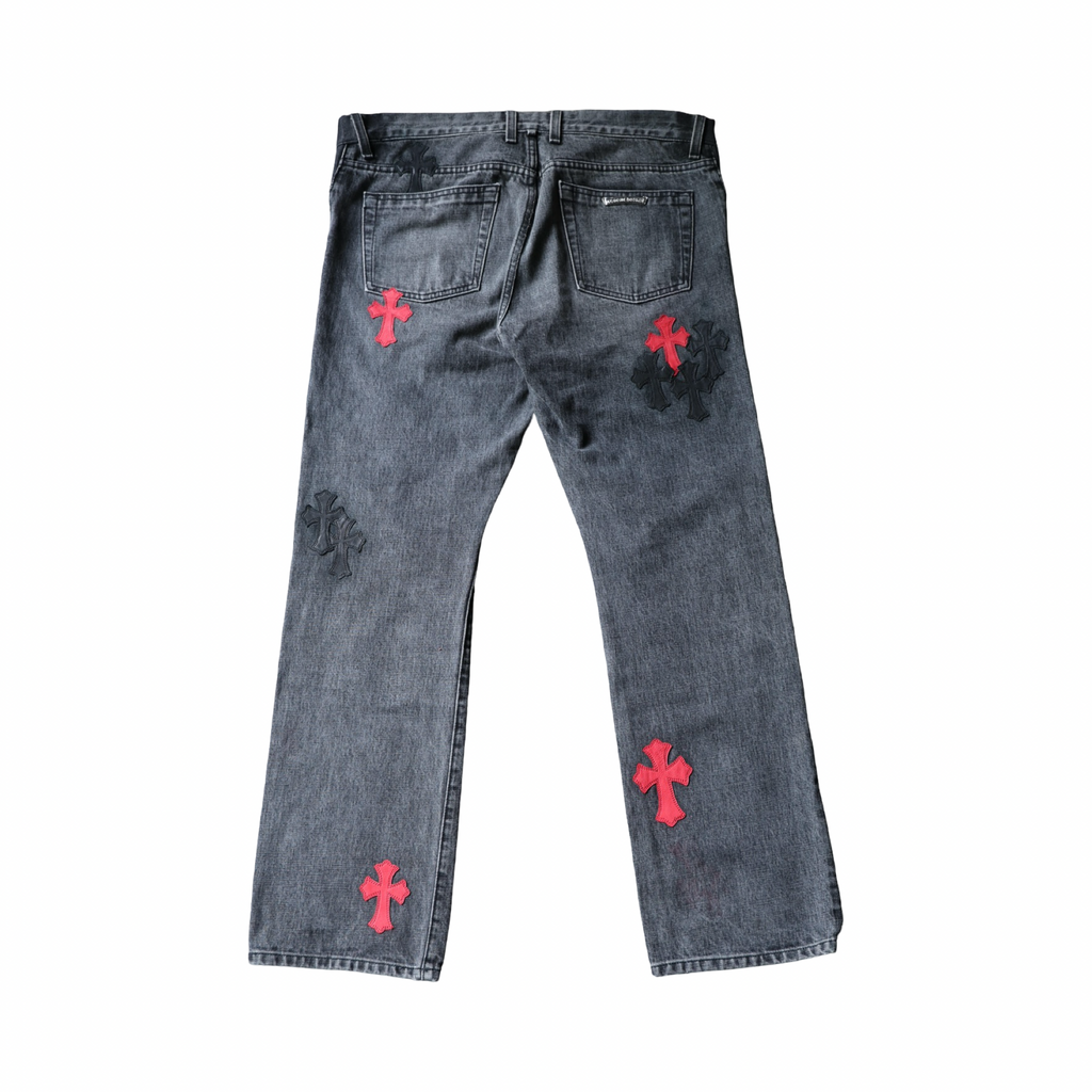 Chrome Hearts Levi's 501 Drake CLB Black & Red Cross Jeans Black