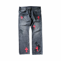 Chrome Hearts Levi's 501 Drake CLB Black & Red Cross Jeans Black