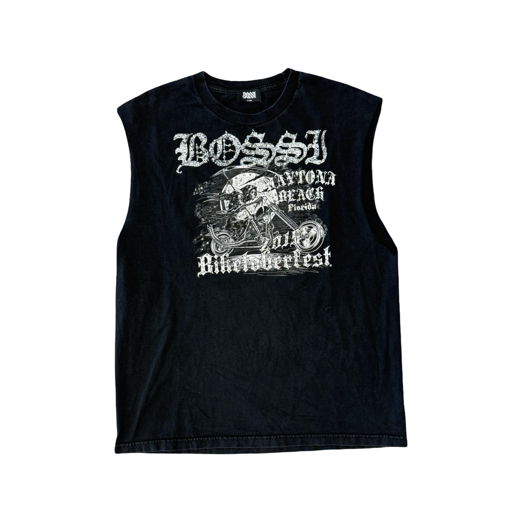 BOSSI Vintage Biketober Fest Cut Off Tee Black