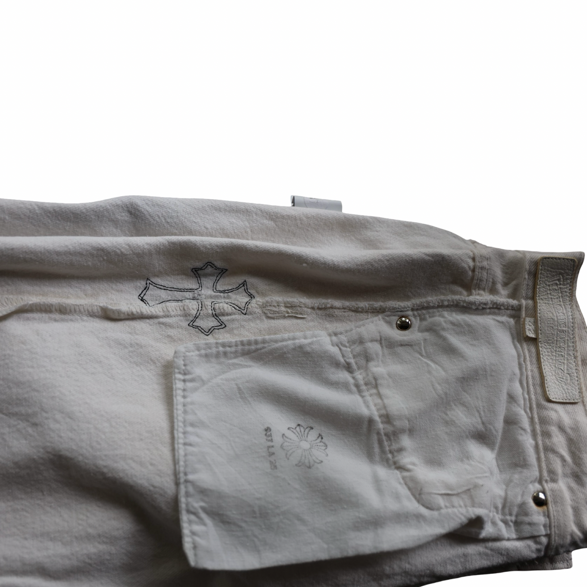 Chrome Hearts Levi's 501 Leopard Cross Patch Jeans White