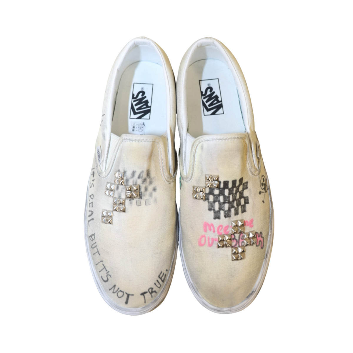 Paly Hollywood Hand Drawn 1 OF 1 Vans Slip Ons
