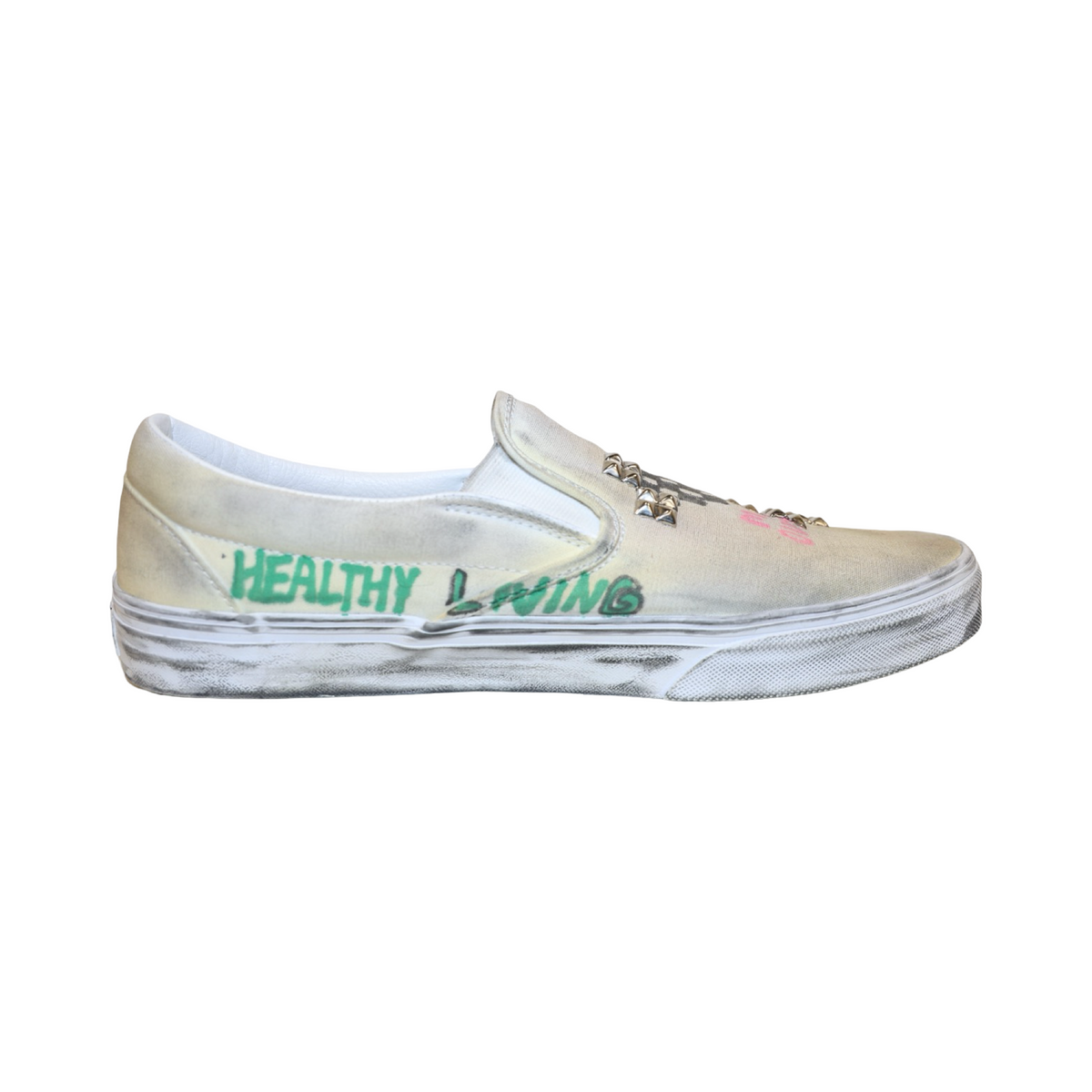 Paly Hollywood Hand Drawn 1 OF 1 Vans Slip Ons