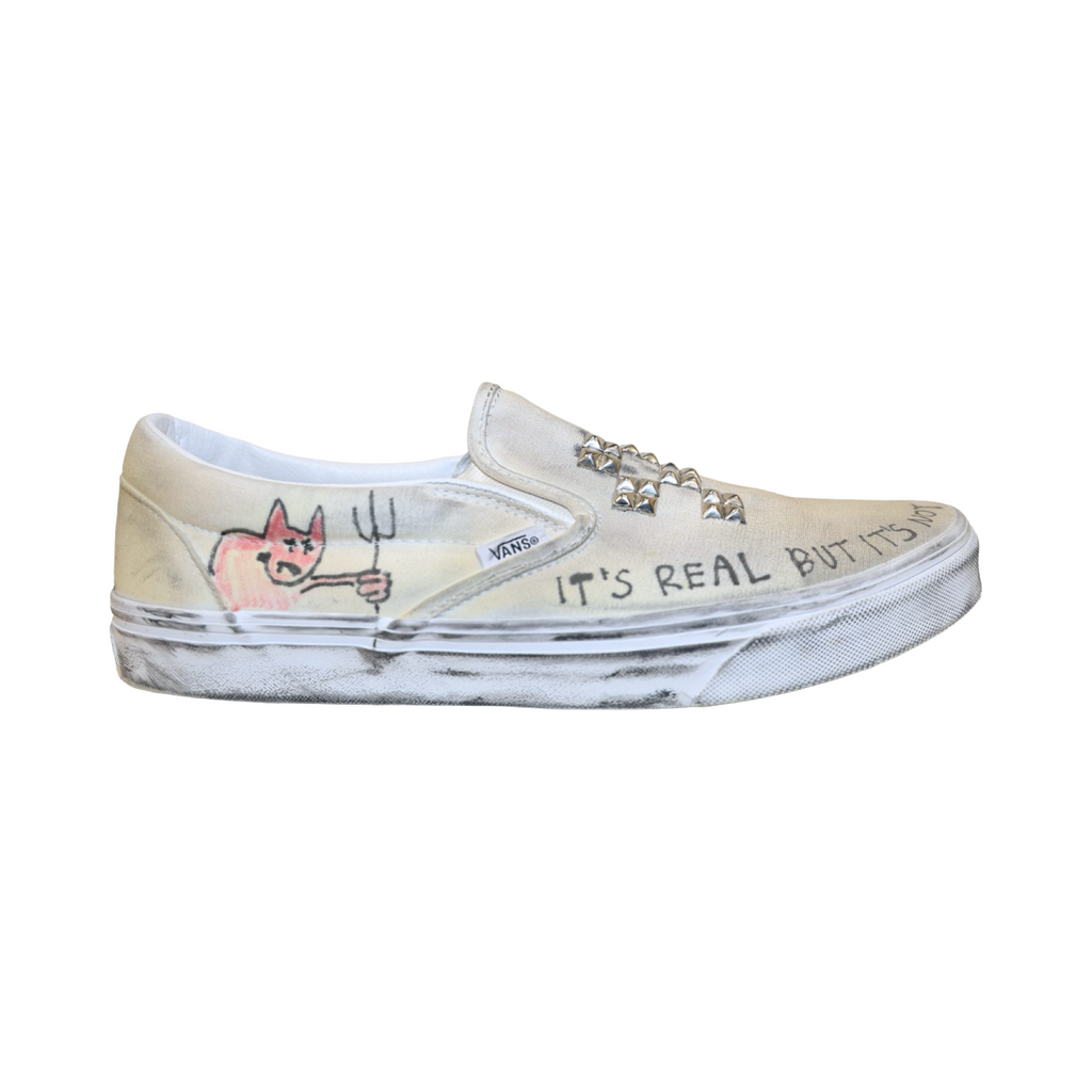 Paly Hollywood Hand Drawn 1 OF 1 Vans Slip Ons