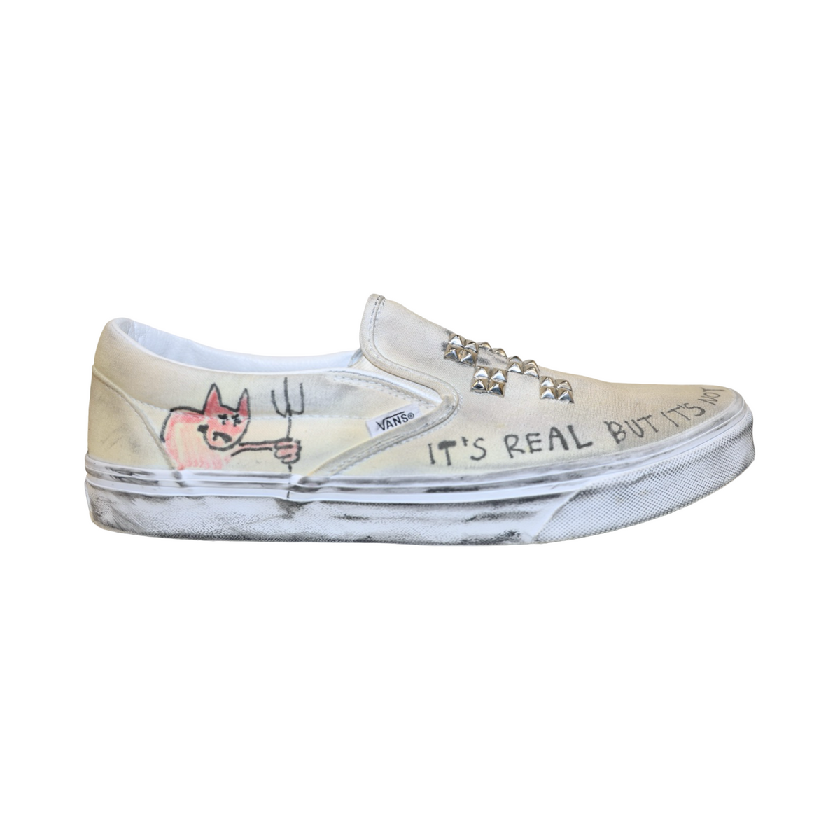 Paly Hollywood Hand Drawn 1 OF 1 Vans Slip Ons
