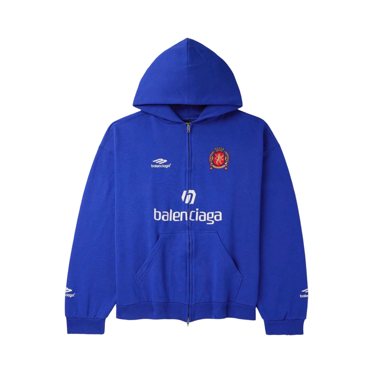 Balenciaga Manchester United Zip Up Hoodie Blue