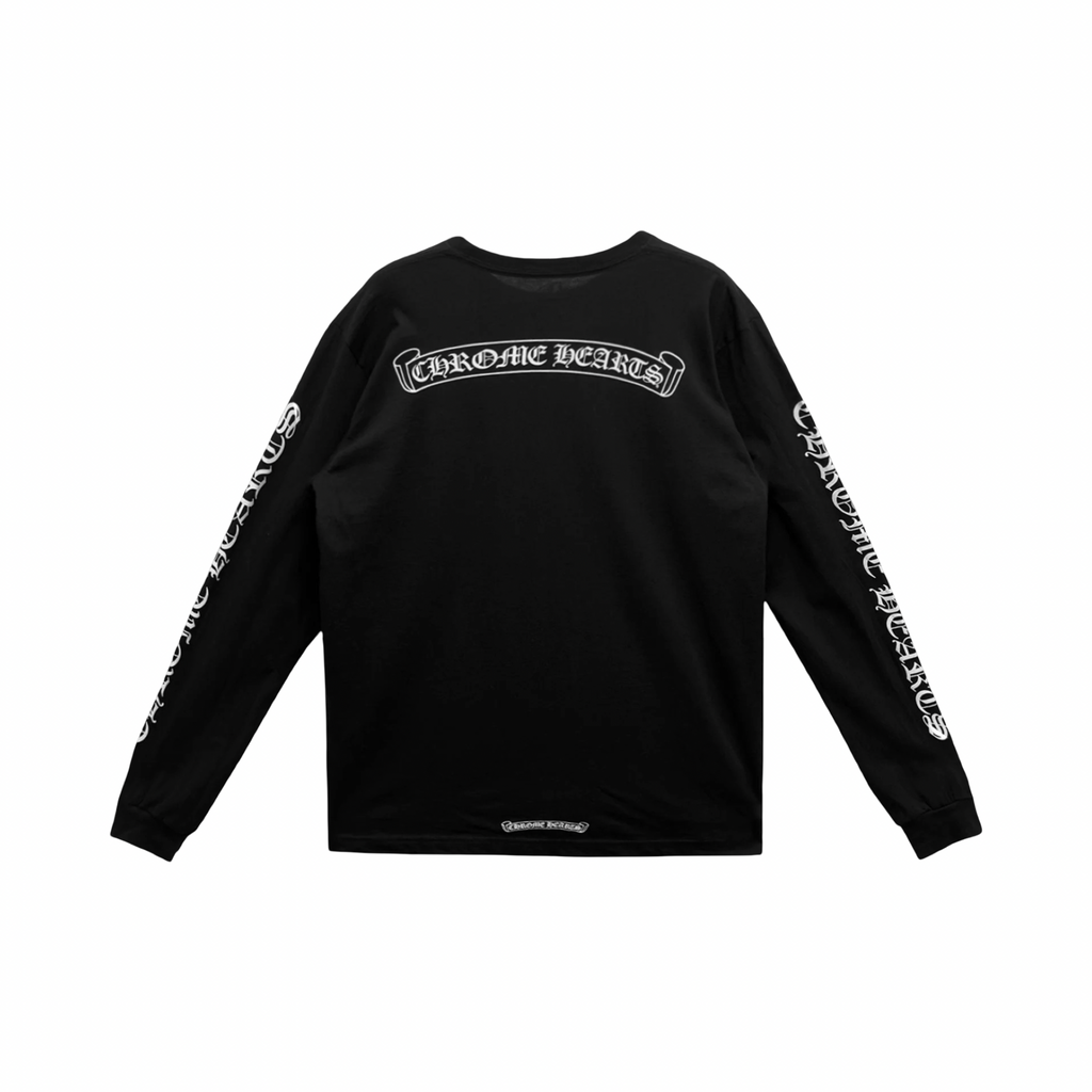 Chrome Hearts Scroll Logo Longsleeve Black