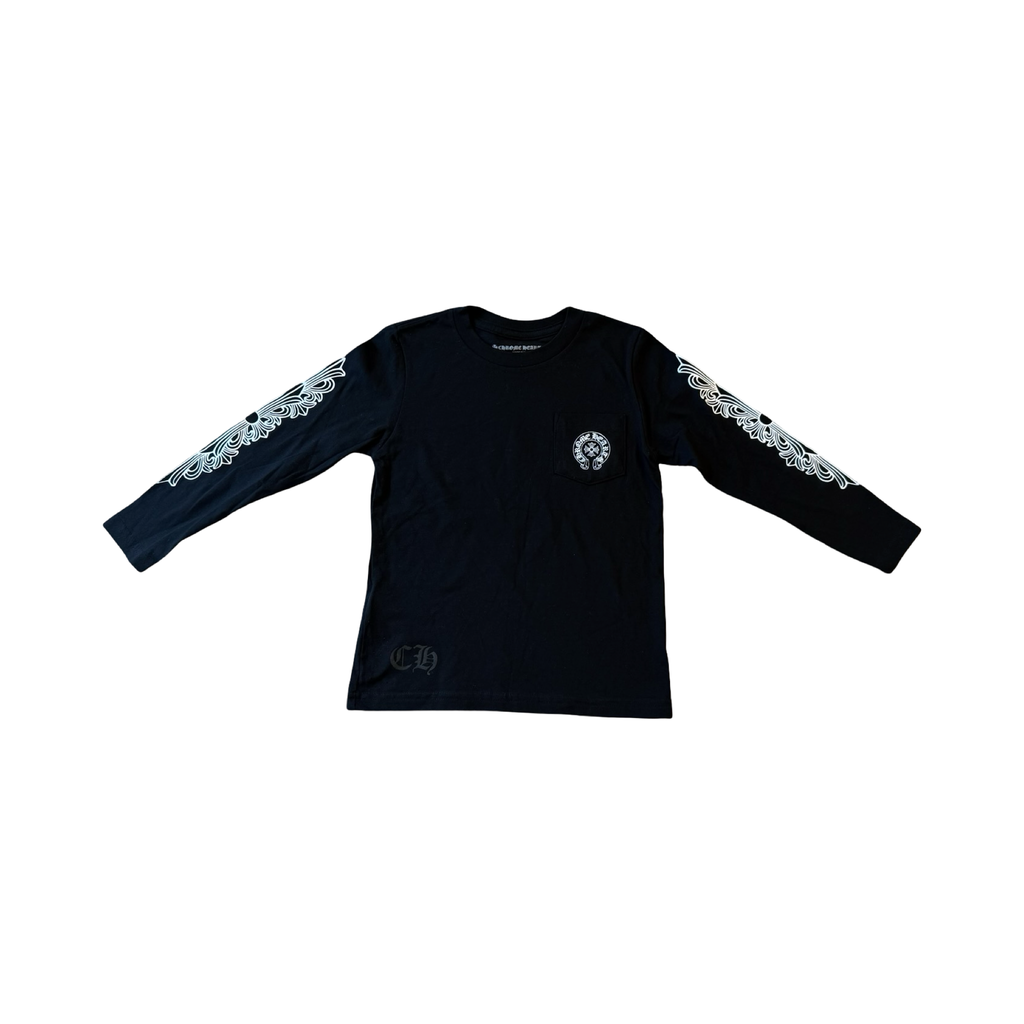 Chrome Hearts Horseshoe Logo Floral Longsleeve Black (Kids)
