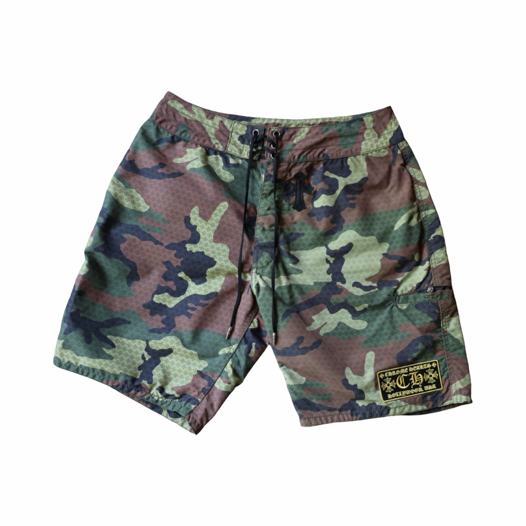 Chrome Hearts Patch Nylon Black Cross Shorts Camo