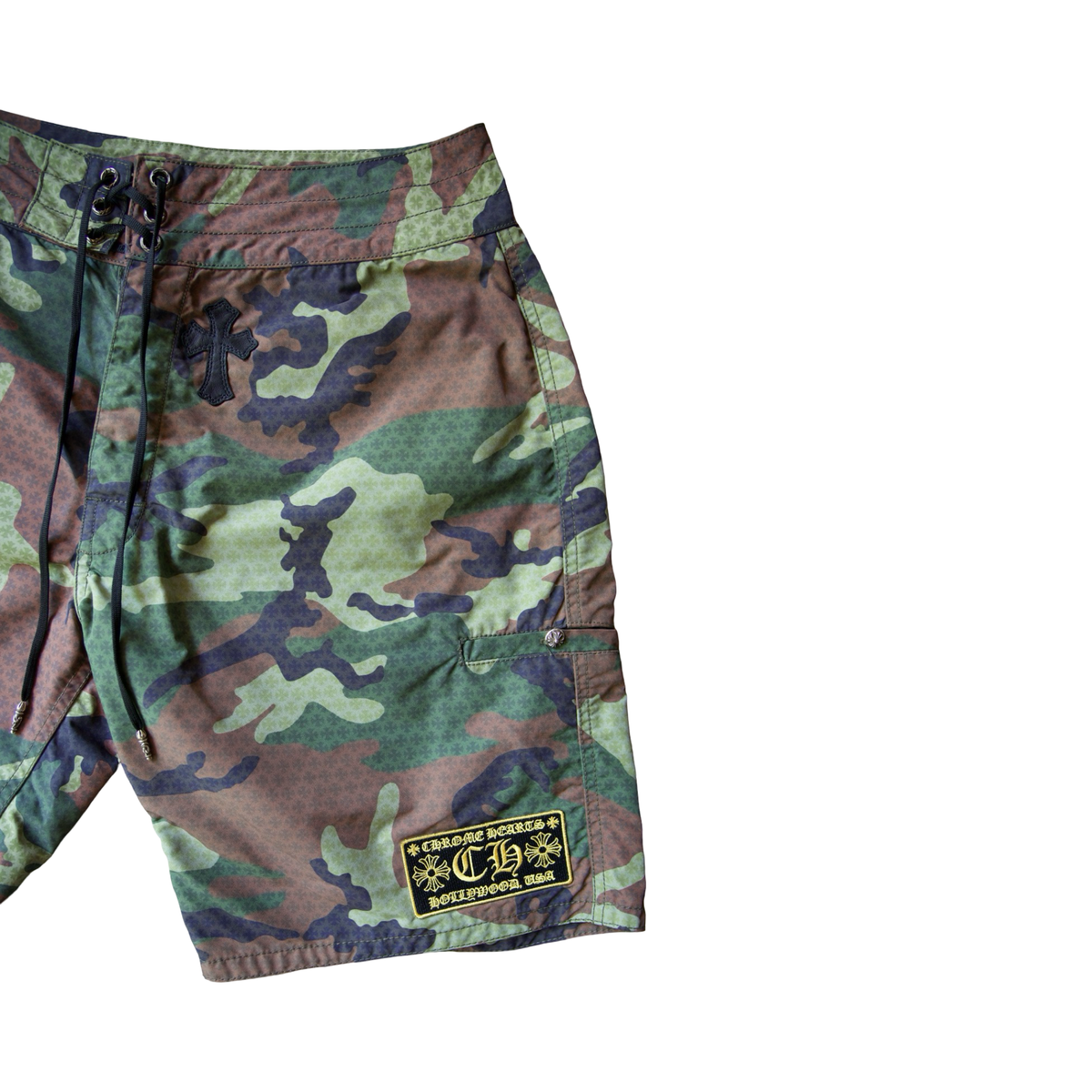 Chrome Hearts Patch Nylon Black Cross Shorts Camo