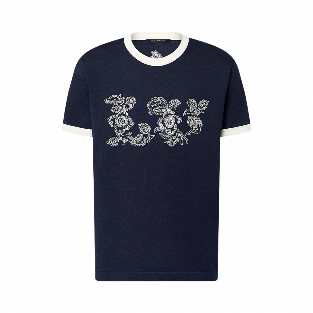 Louis Vuitton Floral Logo Intarsia Shirt Blue