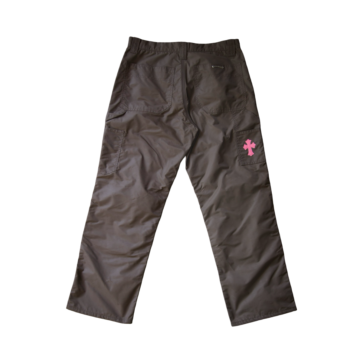 Chrome Hearts Leather Carpenter Nylon Pants Brown