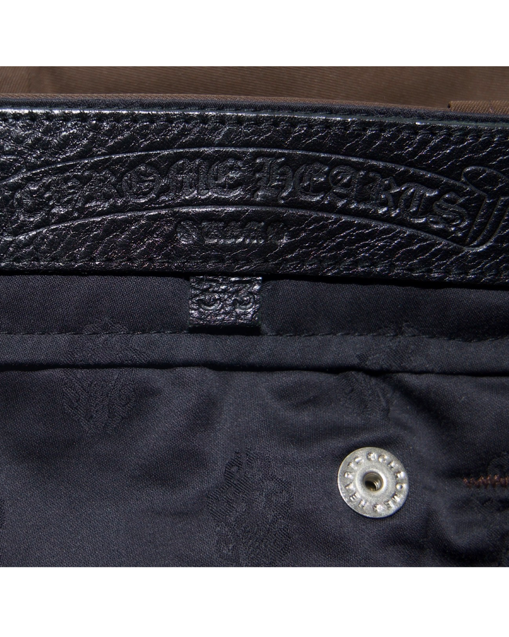 Chrome Hearts Leather Carpenter Nylon Pants Brown
